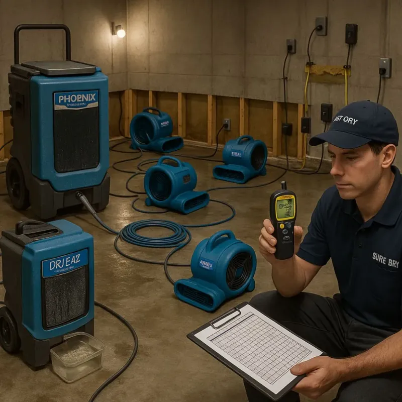 Structural Drying and Dehumidification process in Lumberton, TX